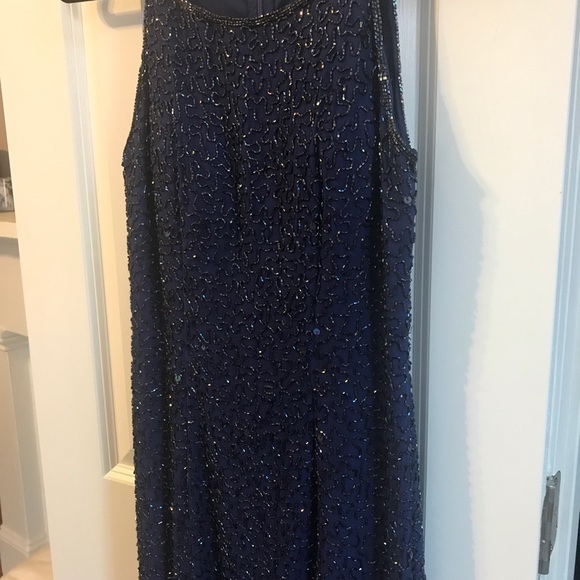 Andretta Donatello Navy Beaded Dress - Picture 7 of 7